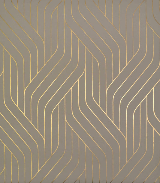 NW3518 Antonina Vella Modern Metals Ebb And Flow Wallpaper Khaki Gold