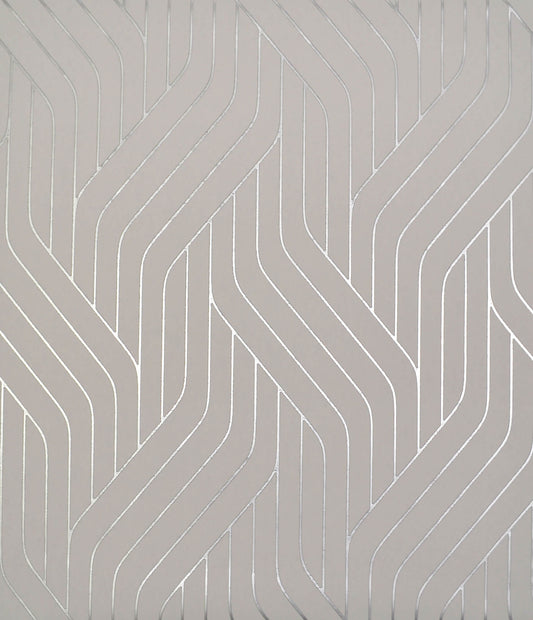 NW3519 Antonina Vella Modern Metals Ebb And Flow Wallpaper Grey Silver