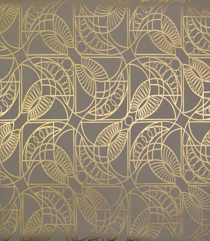 NW3526 Antonina Vella Modern Metals Cartouche Wallpaper Khaki Gold