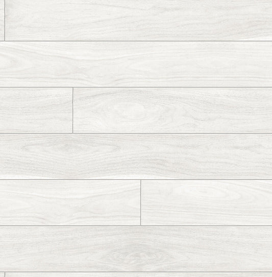 NextWall Teak Planks Peel & Stick Wallpaper - White