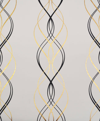 NW3548 Antonina Vella Aurora Wallpaper - Black/White/Gold – US Wall Decor