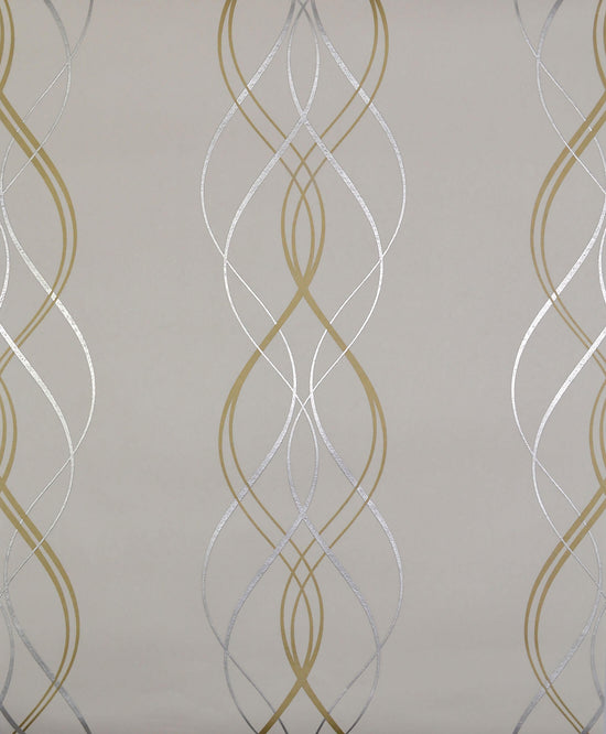 NW3549 Modern Metals Aurora Wallpaper - Gold/Pearl/Silver – US Wall Decor