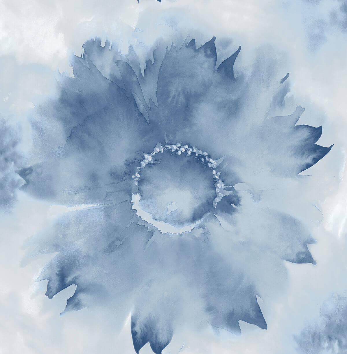 NextWall Watercolor Sunflower Peel & Stick Wallpaper - Blue