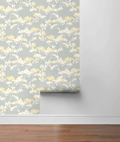 NextWall Cyprus Blossom Peel & Stick Wallpaper - Yellow