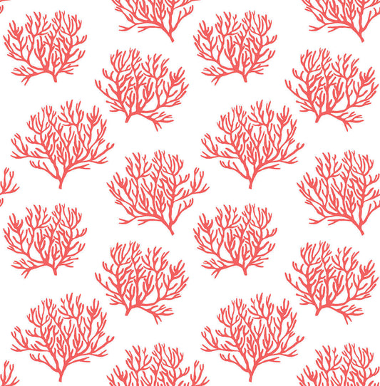 NextWall Coastal Coral Reef Peel & Stick Wallpaper - Red