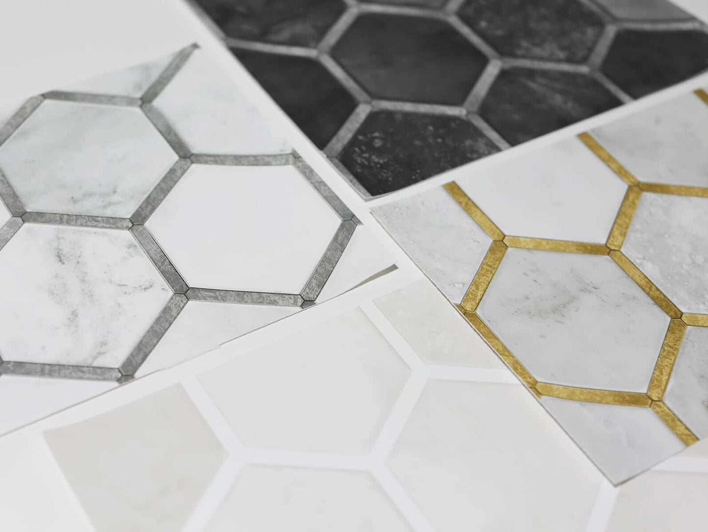 NextWall Inlay Hexagon Peel & Stick Wallpaper - Grey