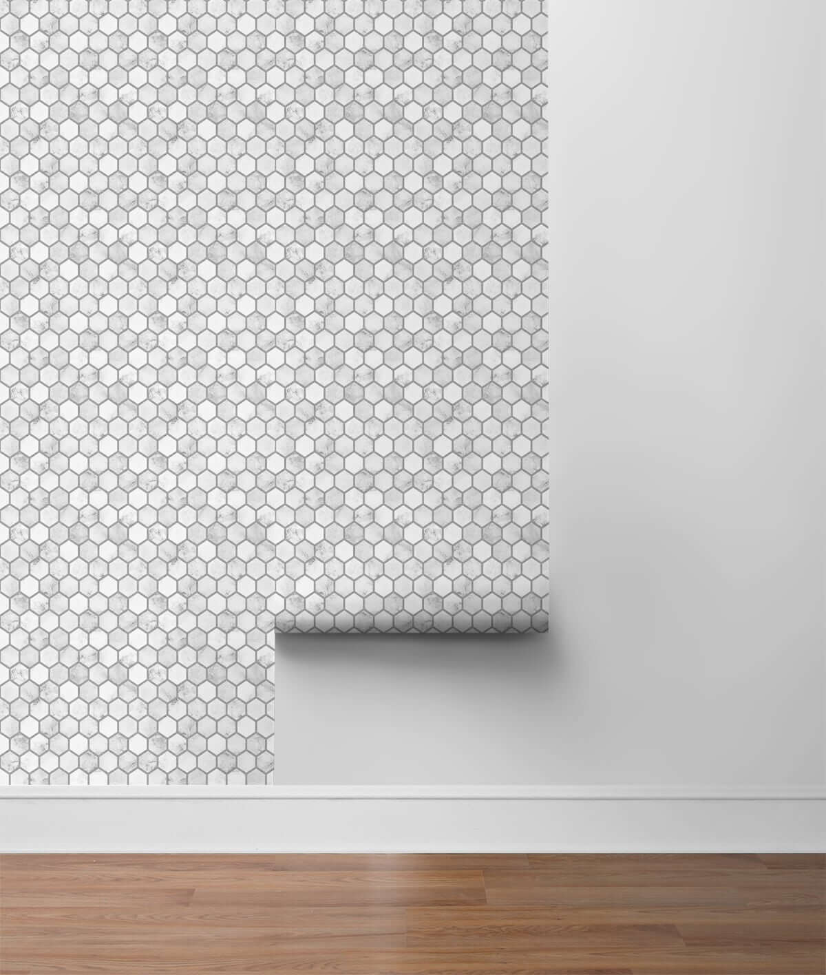 NextWall Marble Hexagon Peel & Stick Wallpaper - Light Grey