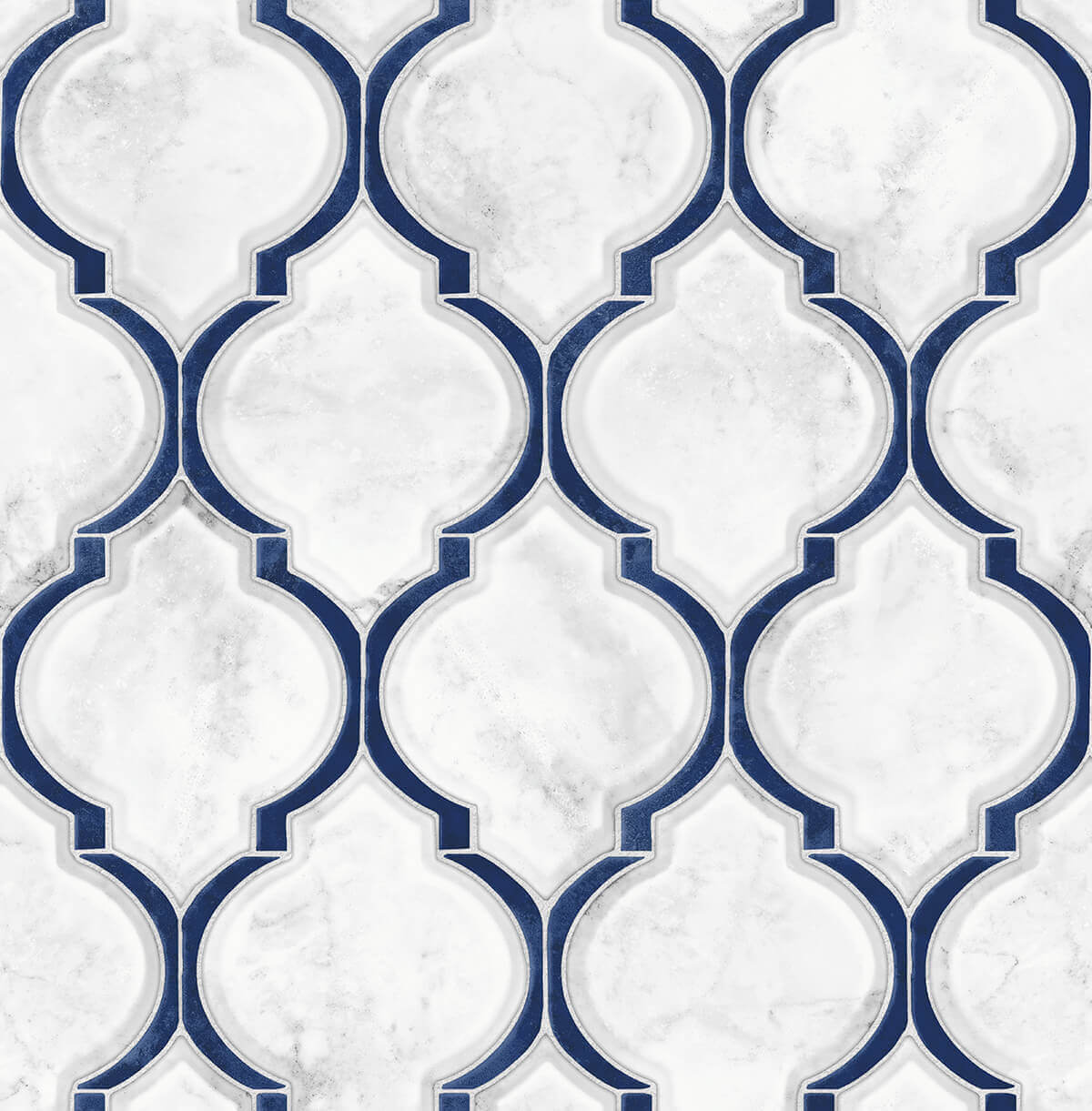 NextWall Marbled Ogee Peel & Stick Wallpaper - Blue
