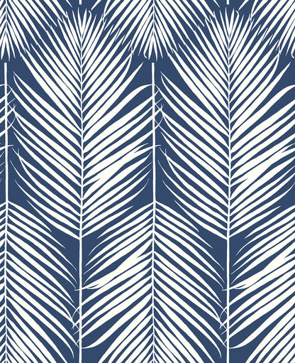 NextWall Palm Silhouette Peel & Stick Wallpaper - Blue