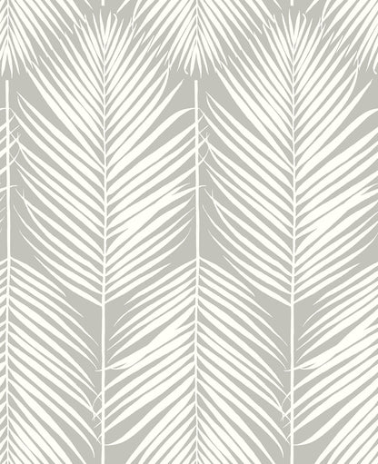 NextWall Palm Silhouette Peel & Stick Wallpaper - Gray
