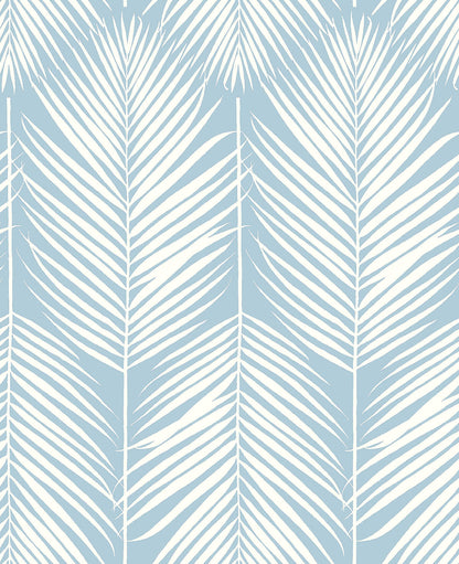 NextWall Palm Silhouette Peel & Stick Wallpaper - Light Blue