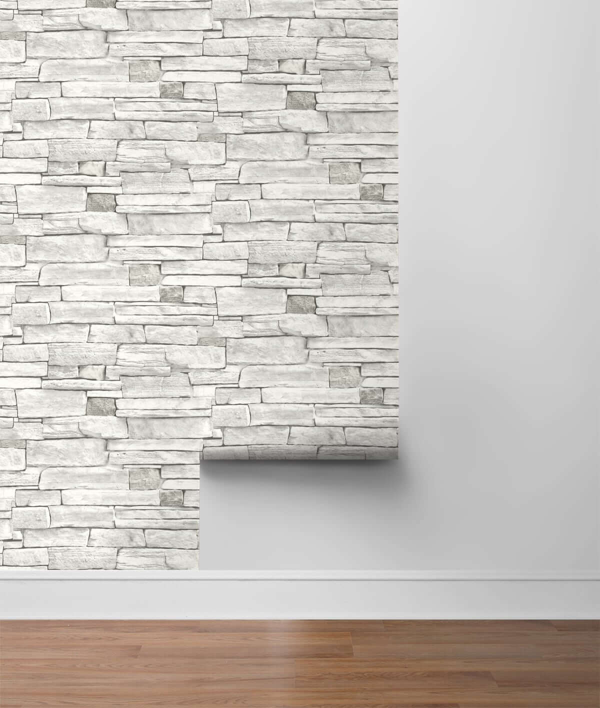 NextWall Stacked Stone Peel & Stick Wallpaper - Grey