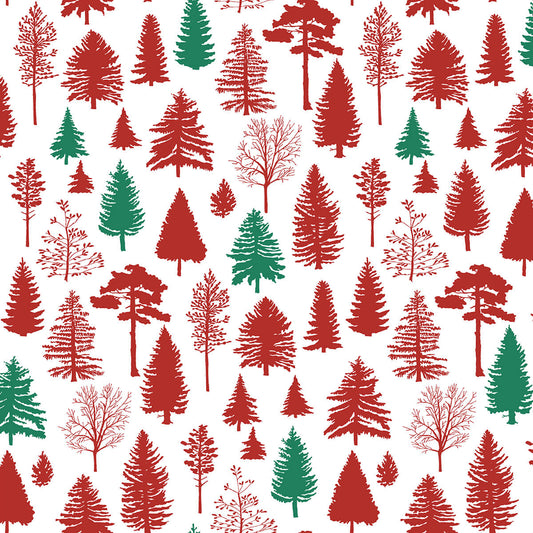 NextWall Winter Forest Holiday Peel & Stick Wallpaper - Red & Green