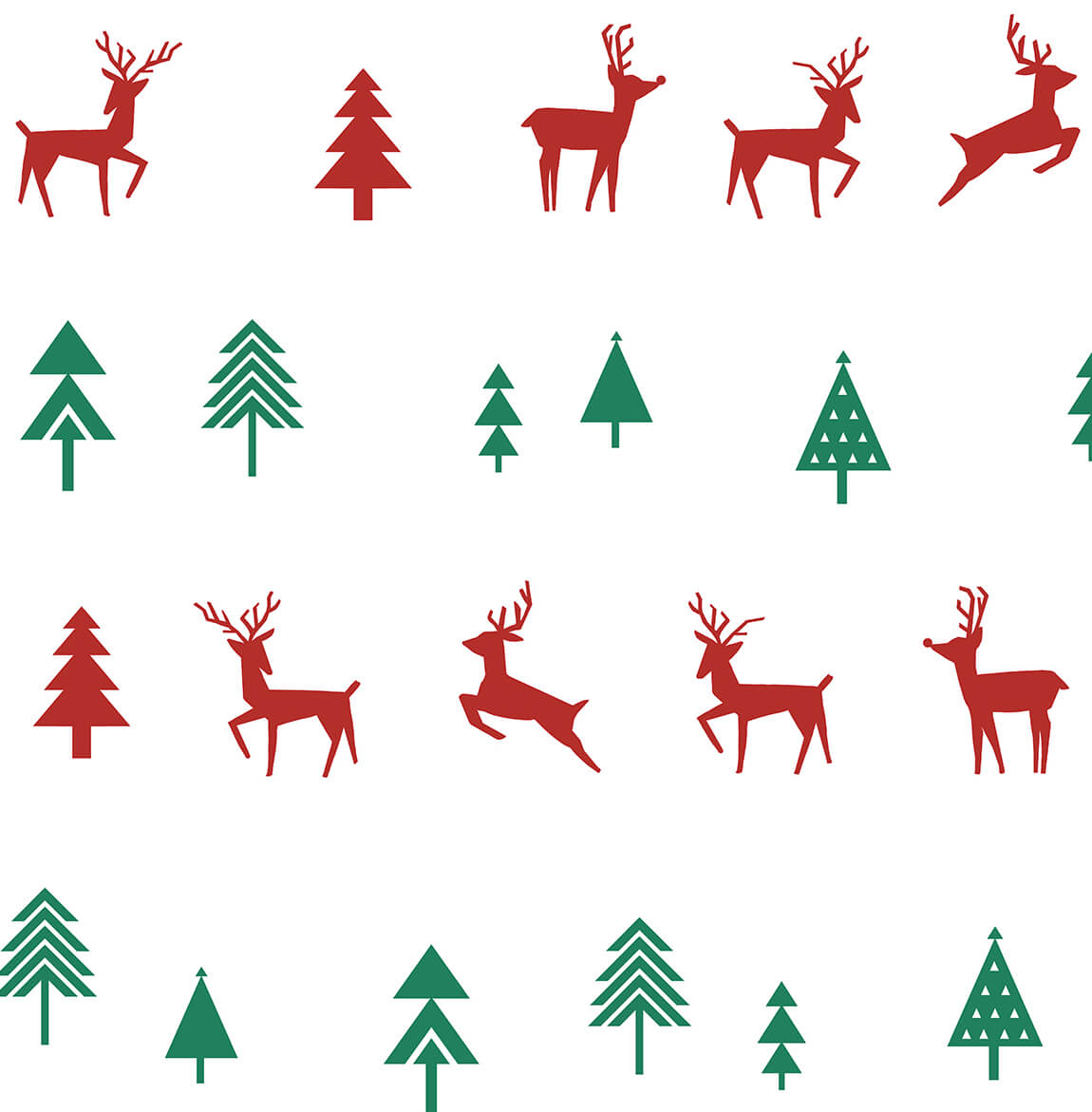 NextWall Run Run Reindeer Holiday Peel & Stick Wallpaper - Red & Green
