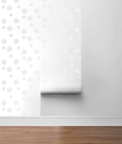 NextWall Snowflakes Holiday Peel & Stick Wallpaper - Metallic Silver