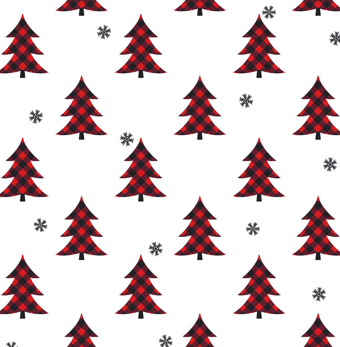 NextWall Plaid Pines Holiday Peel & Stick Wallpaper - Red & Black