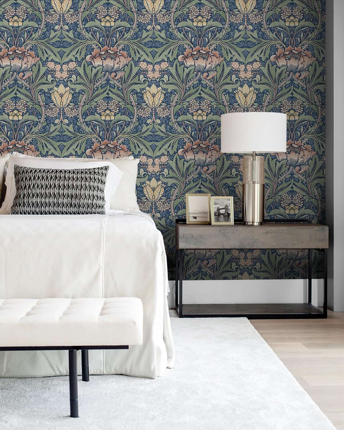 NextWall Luxe Haven 405sq ft Navy Blue Vinyl Floral Selfadhesive Peel  and Stick Wallpaper in the Wallpaper department at Lowescom