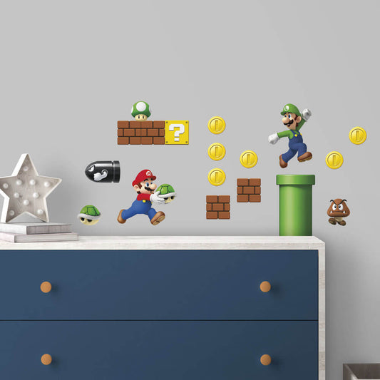 Super Mario Bros. Build A Scene Peel & Stick Wall Decals