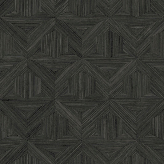 Magnolia Home Open Sheet Parquet Wallpaper - Black