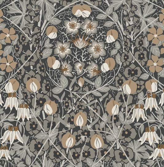 Seabrook Tulip Garden Wallpaper - Dark Gray