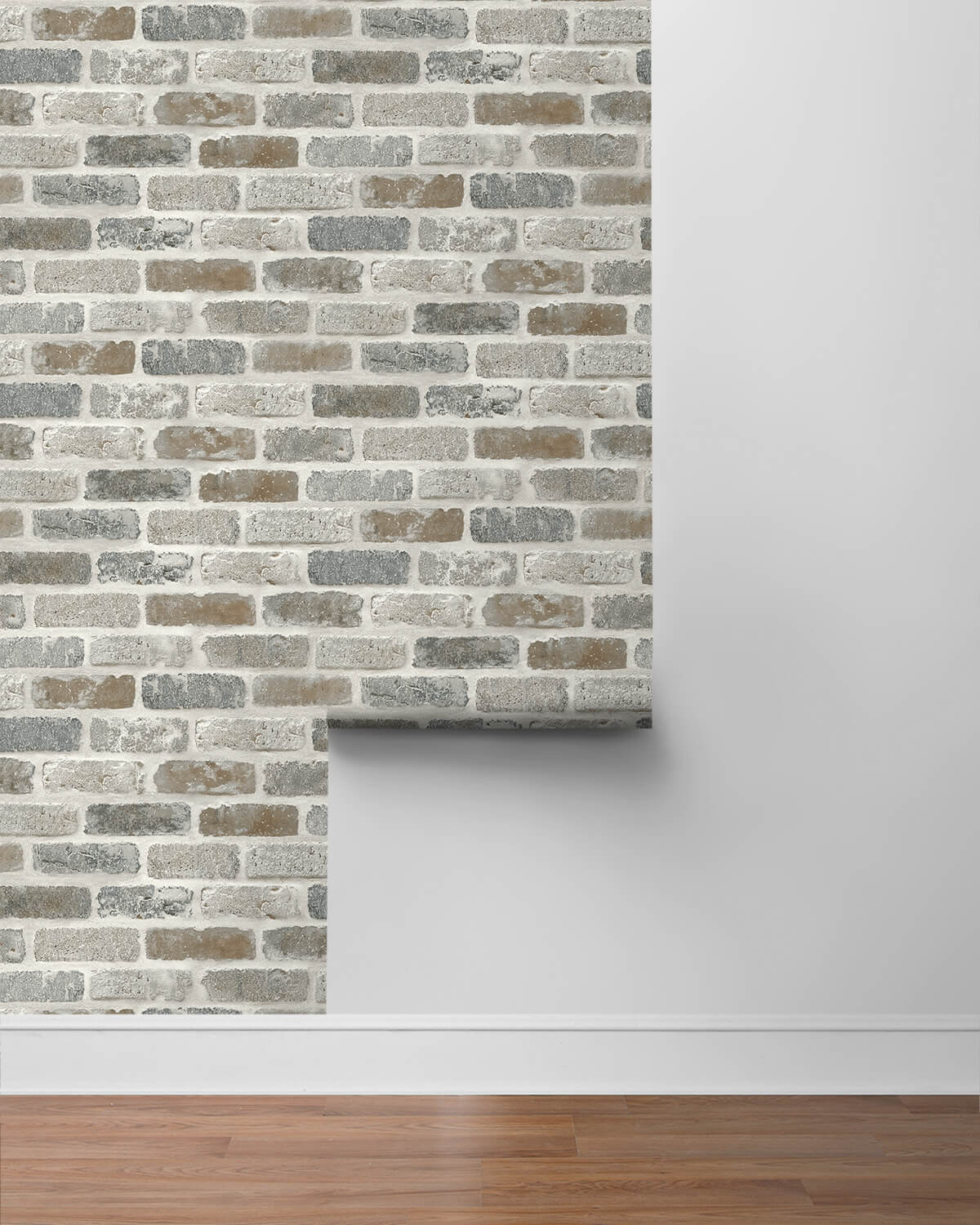 Seabrook Designs Washed Faux Brick Wallpaper