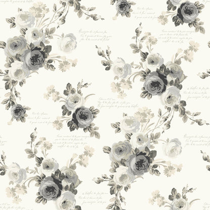 Magnolia Home Heirloom Rose Peel & Stick Wallpaper - Gray & White