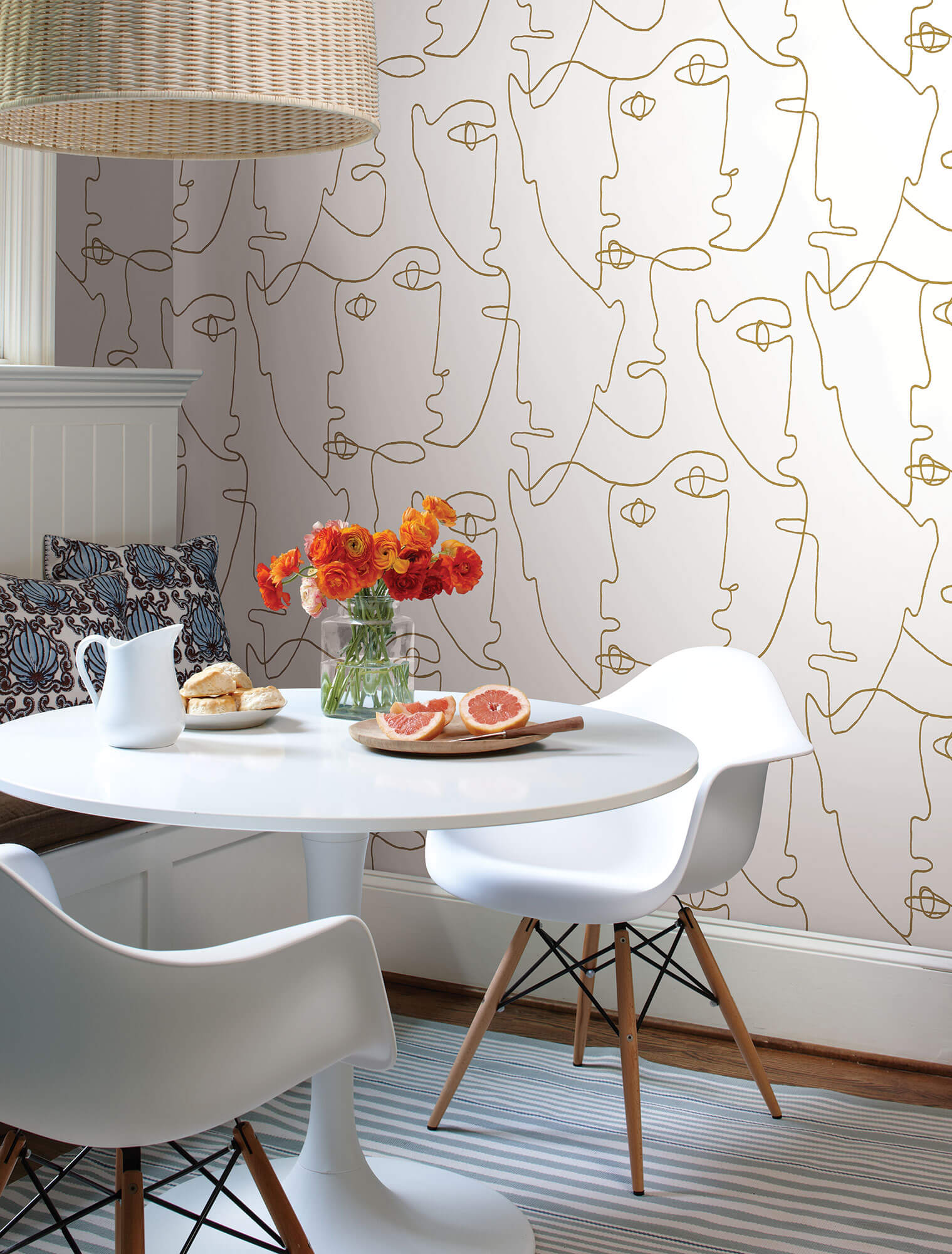 Pablo Portraits Silver Peel and Stick Wallpaper PSW1052RL by York Wallpaper