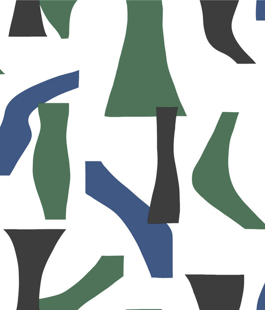 Modernist Geometric Peel & Stick Wallpaper - Green & Blue