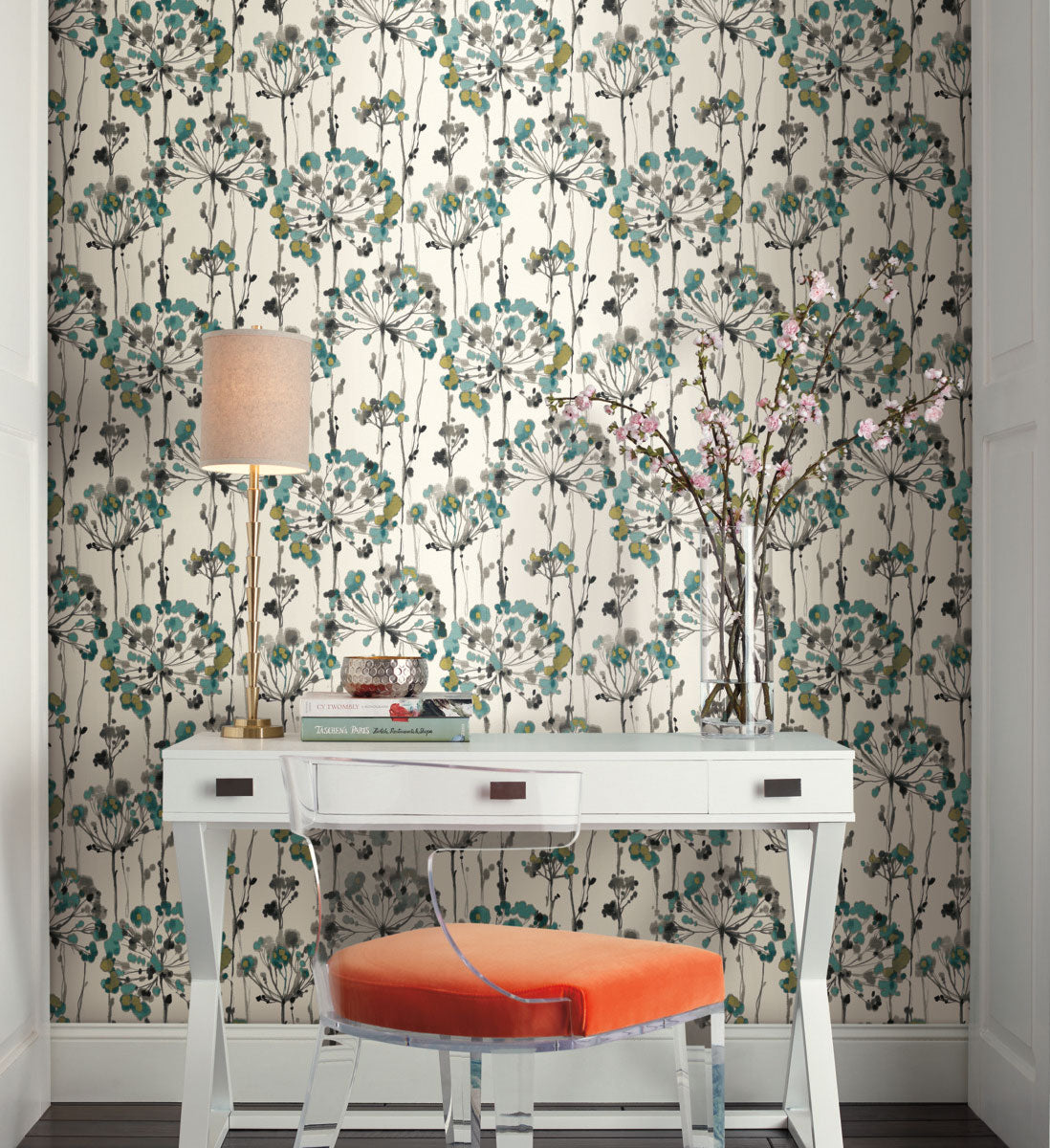 Simply Candice Flourish Peel & Stick Wallpaper - Turquoise