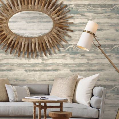 Simply Candice High Tide Peel & Stick Wallpaper - Taupe/Blue