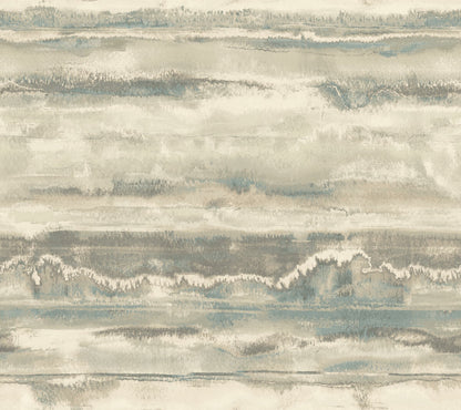 Simply Candice High Tide Peel & Stick Wallpaper - Taupe & Blue