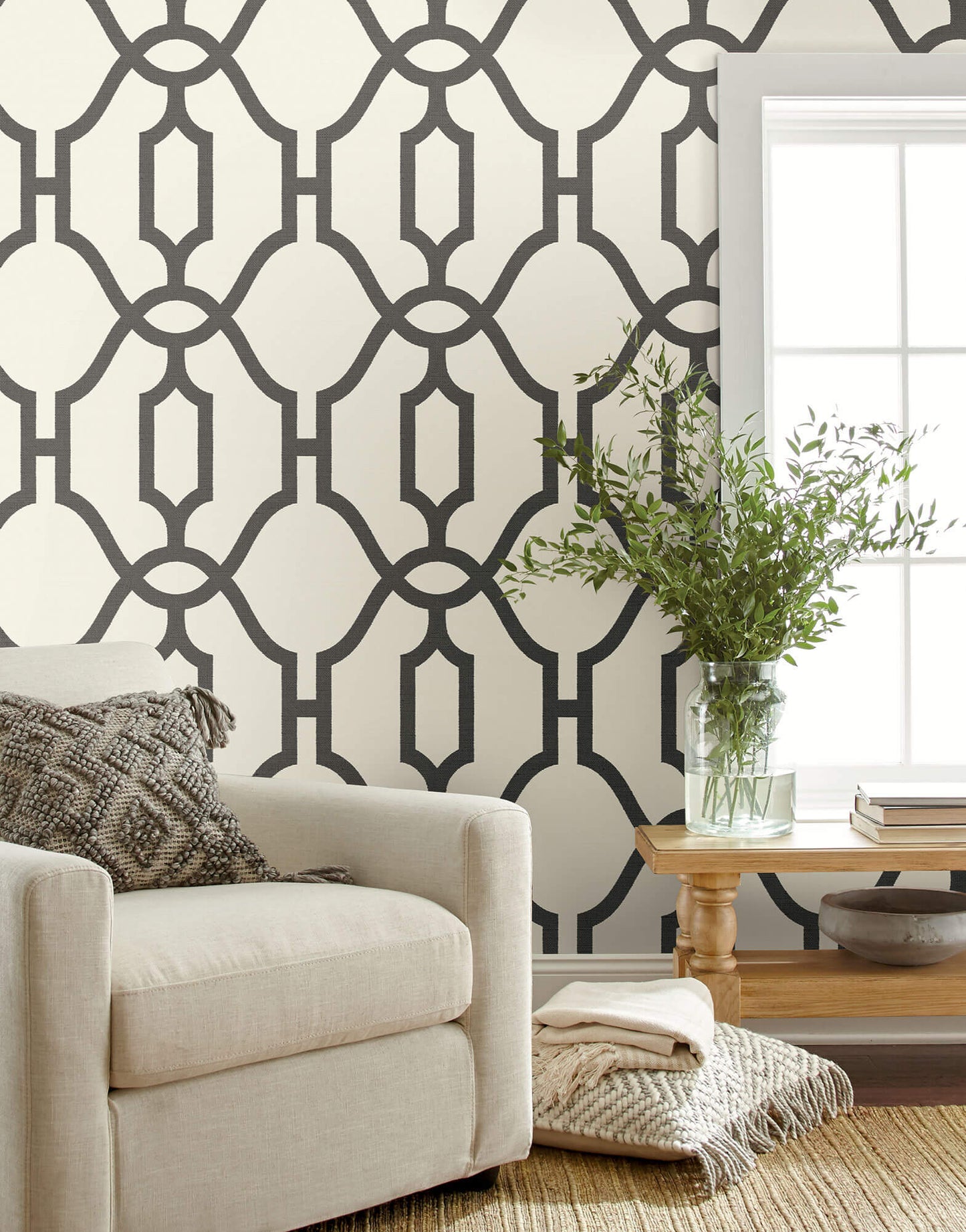 Magnolia Home Woven Trellis Peel & Stick Wallpaper - Dark Gray
