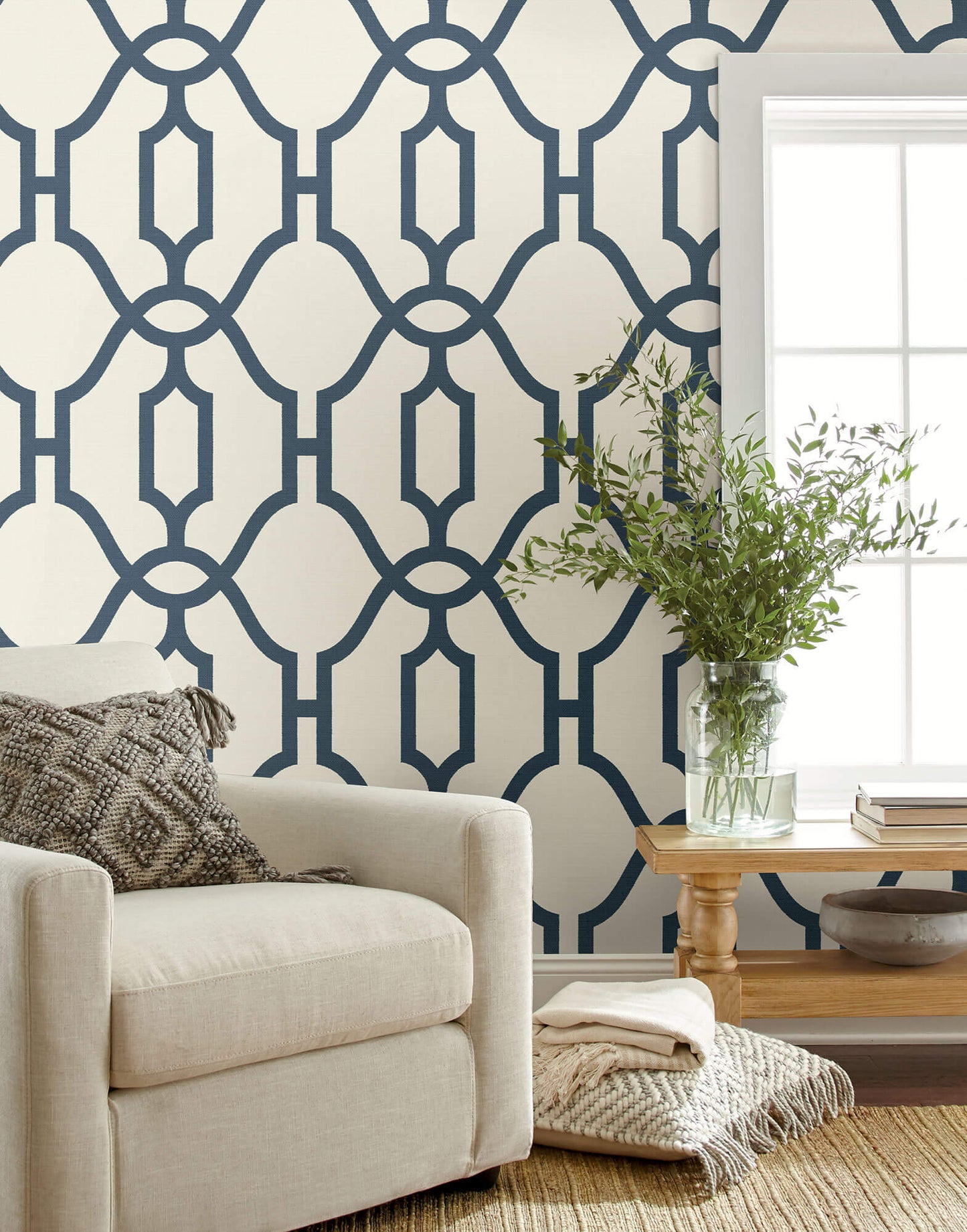 Magnolia Home Woven Trellis Peel & Stick Wallpaper - Blue