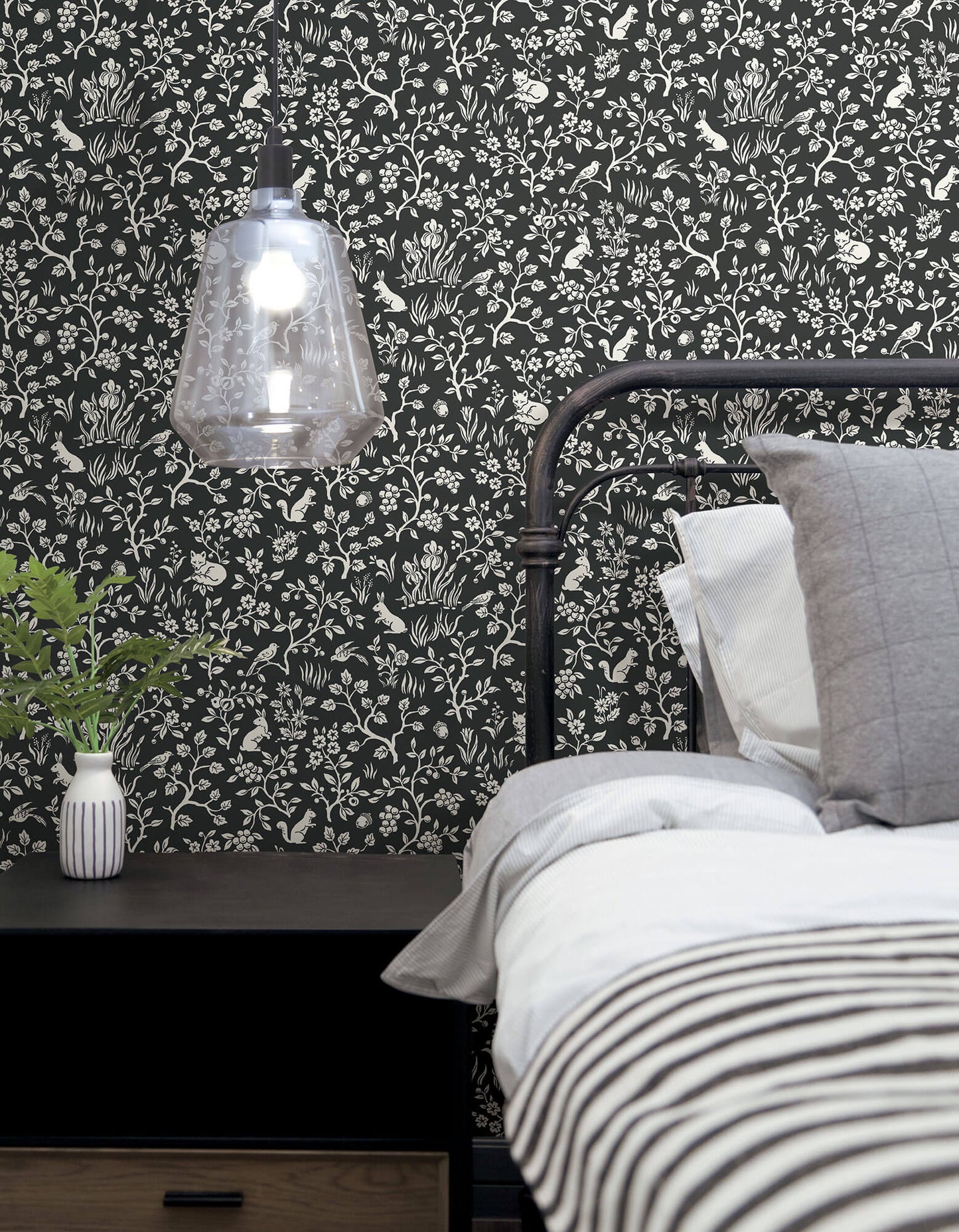 Magnolia Home Fox & Hare Peel & Stick Wallpaper - Black