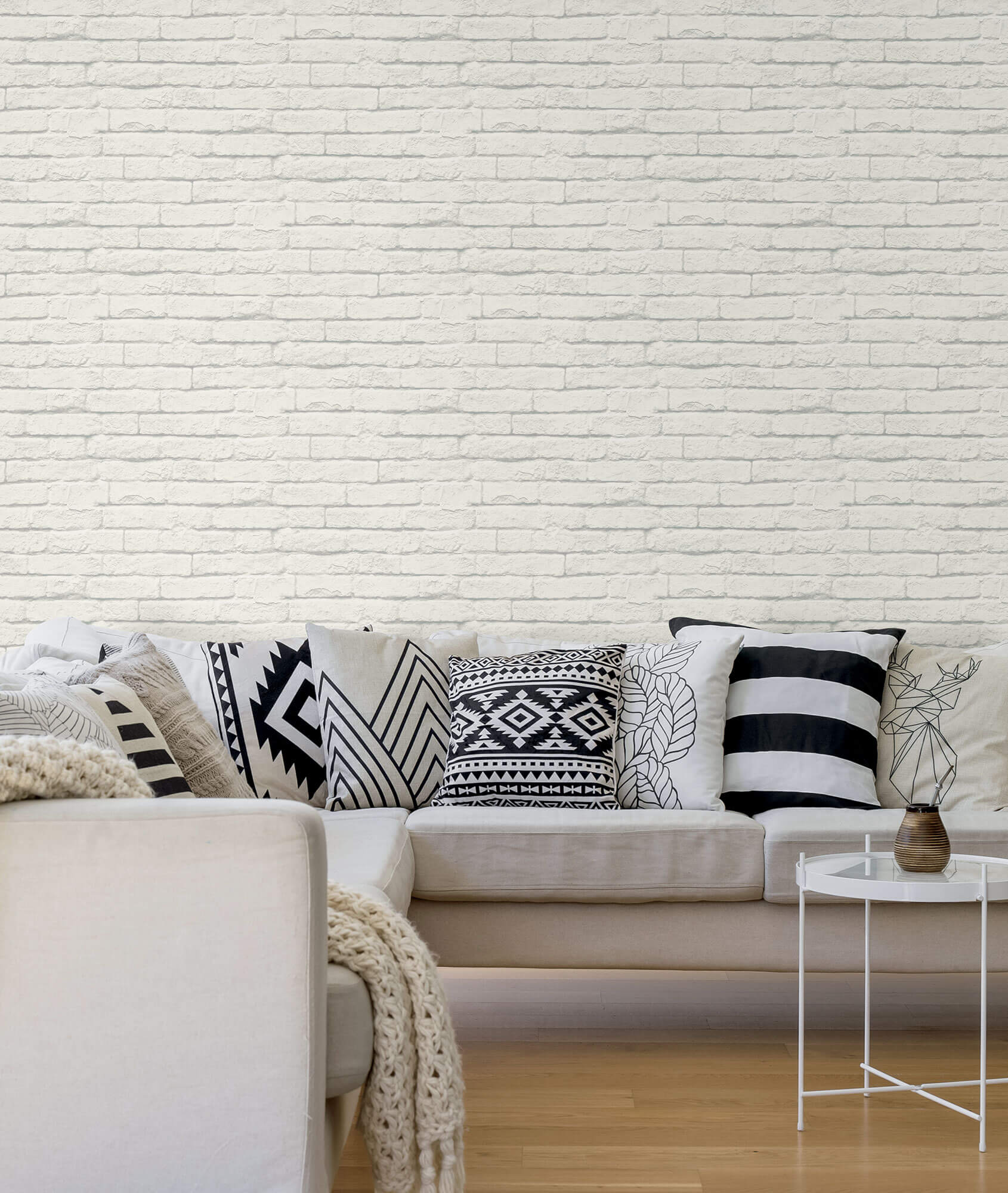 Nu1653 Gray And White Brick Peel And Stick Wallpaper  Fruugo IN