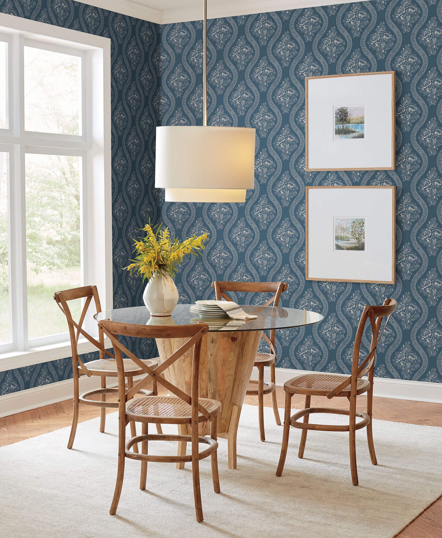 Magnolia Home Coverlet Floral Peel & Stick Wallpaper - Blue