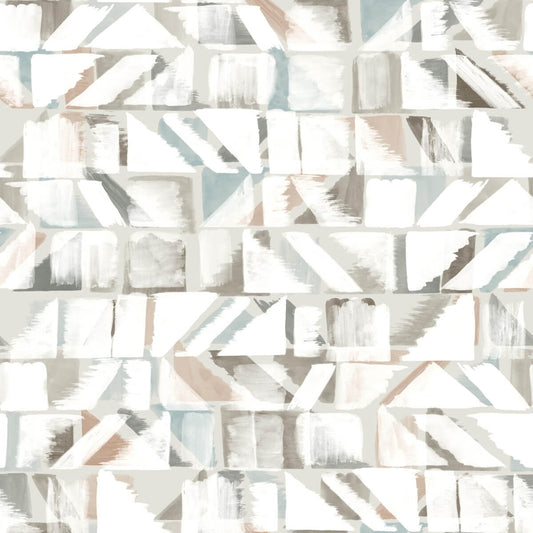 Refraction Geometric Peel & Stick Wallpaper - Beige & Blue