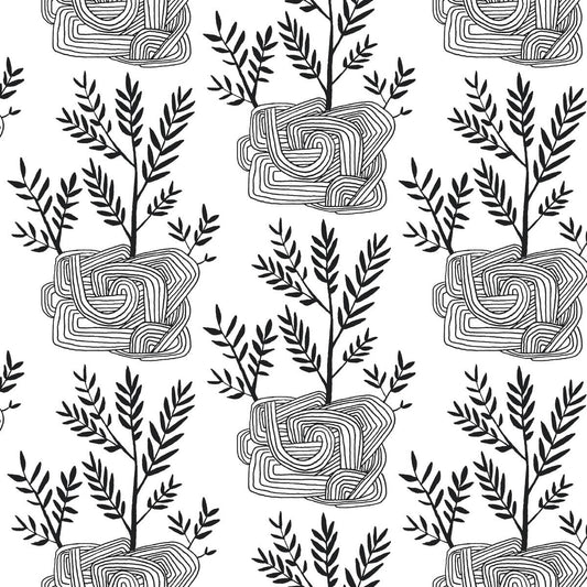 Seedlings Peel & Stick Wallpaper - Black & White