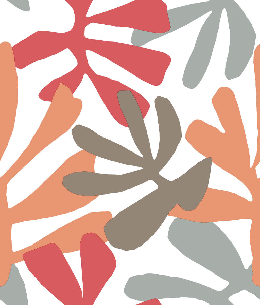 Kinetic Tropical Peel & Stick Wallpaper - Coral & Beige