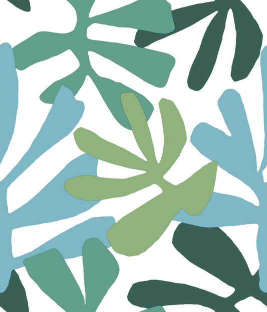 Kinetic Tropical Peel & Stick Wallpaper - Blue & Green