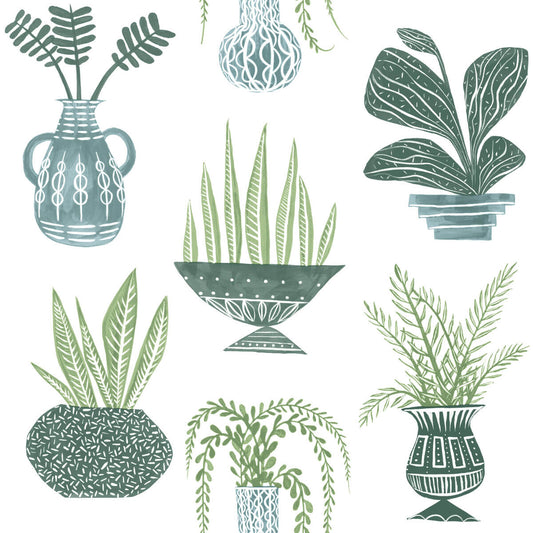 Plant Party Peel & Stick Wallpaper - Green