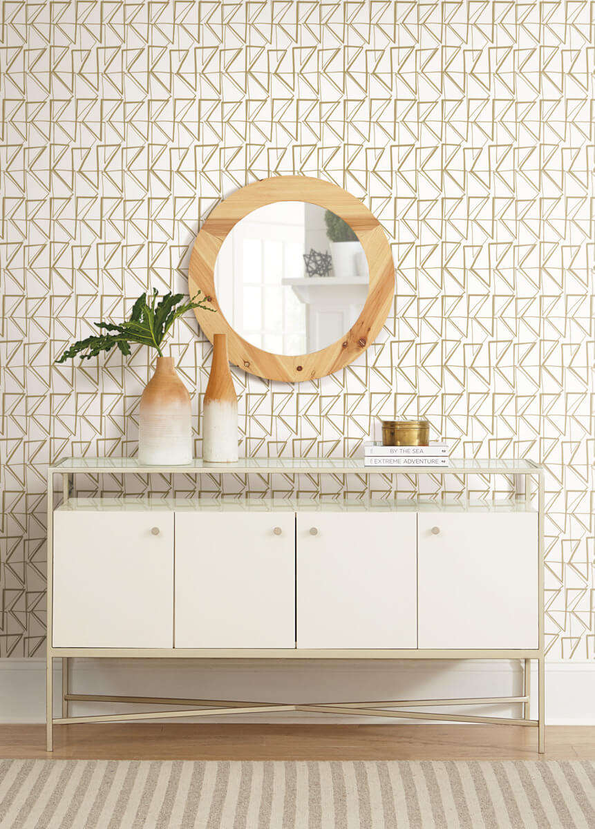 Love Triangles Peel & Stick Wallpaper - Gold & White