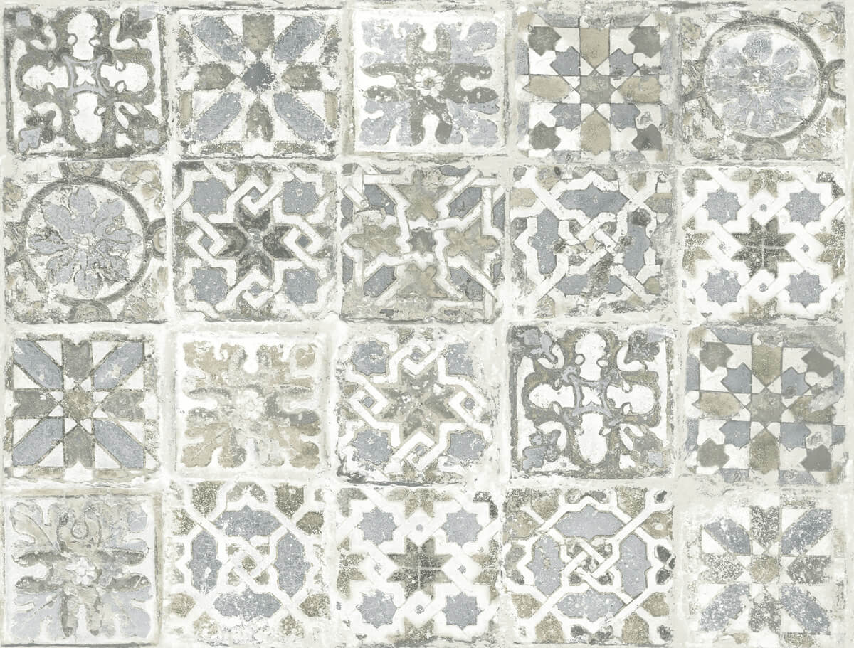 Encaustic Tile Peel & Stick Wallpaper - Gray