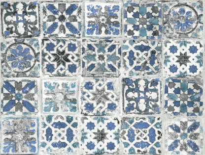 Encaustic Tile Peel & Stick Wallpaper - Blue