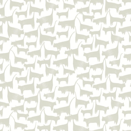 Wildlife Cat Tails Peel & Stick Wallpaper - Beige