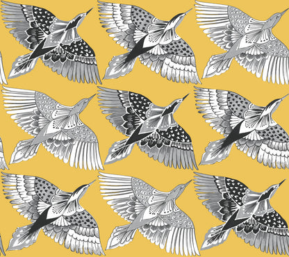 Wildlife Feather Flight Peel & Stick Wallpaper - Yellow