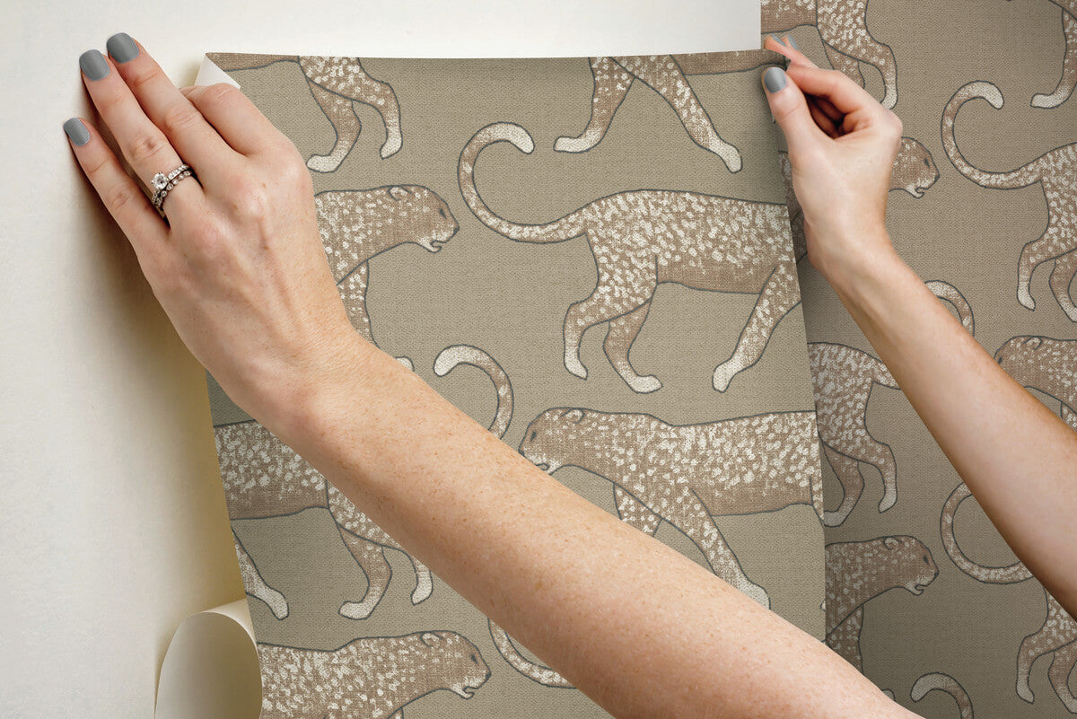 Wildlife Big Cat Walk Peel & Stick Wallpaper - Brown