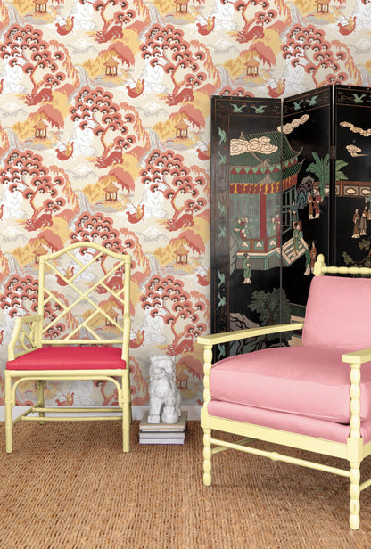 Madcap Cottage Old Peking Peel & Stick Wallpaper - Pink Lemonade