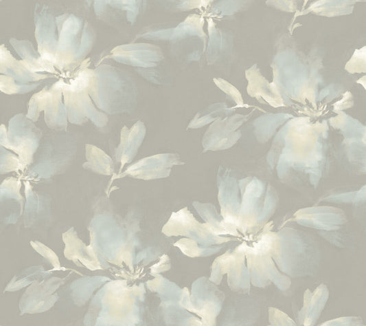 Simply Candice Olson Midnight Blooms Peel & Stick Wallpaper - Light Blue