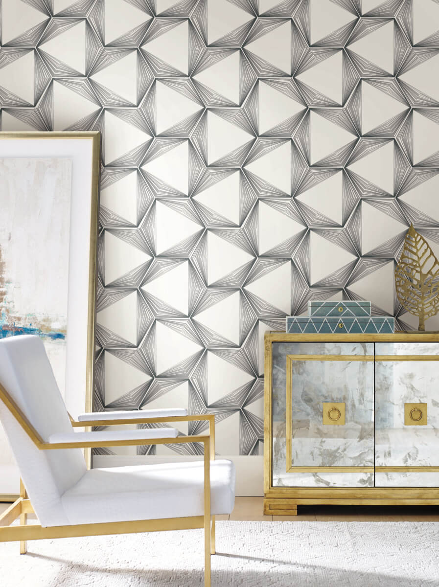 Simply Candice Olson Honeycomb Peel & Stick Wallpaper - Charcoal